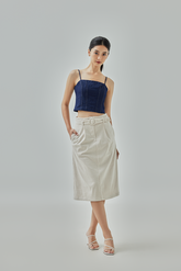 Andreana Corduroy Straight Skirt